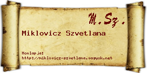 Miklovicz Szvetlana névjegykártya